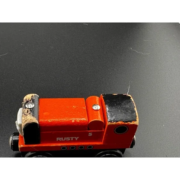 Thomas Wooden Railway Rusty Diesel Train Vtg 2003 Gullane Limited Edition Orange - Picture 8 of 12